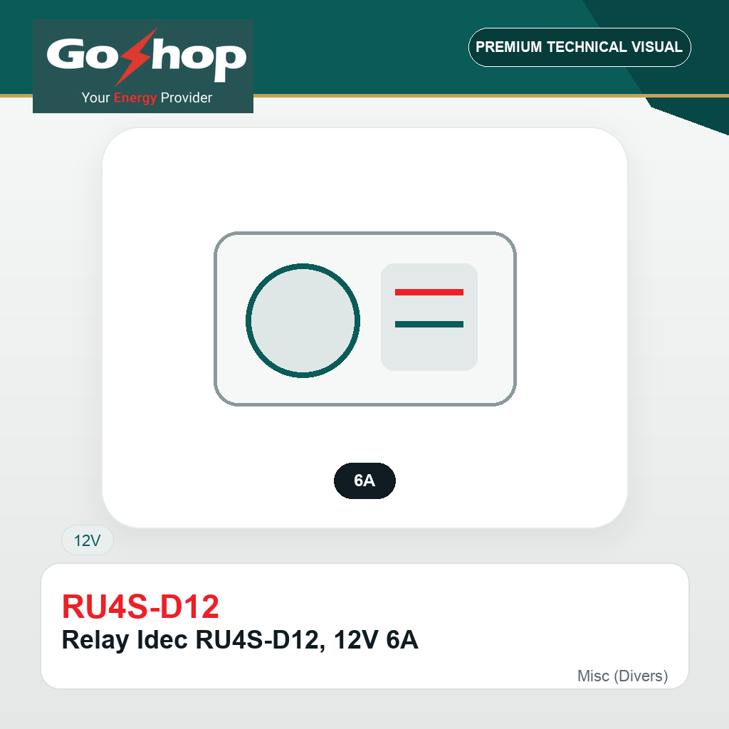 Relay Idec RU4S-D12, 12V 6A