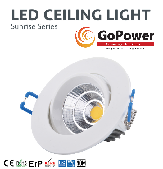 GoPower Led Down Lighting 5W 3000K(warm white/jaune) 