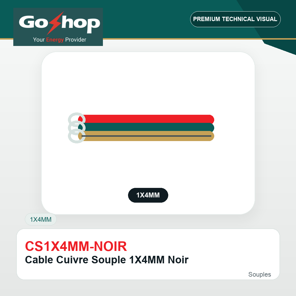 Cable Cuivre Souple 1X4MM Noir