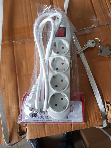 [SOCK-SWITCH-4] Rallonge European Type Socket with Switch 4 holes 16A, 250v