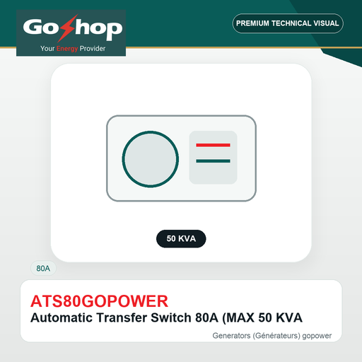 [ATS80GOPOWER] Automatic Transfer Switch 80A (MAX 50 KVA
